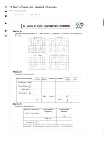 TD Analyse Circuits AC   Exercices et Solutions