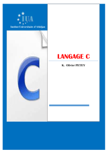 LANGAGE C: Cours Complet pour Licence 1 MIAGE / GI - Institut Universitaire d'Abidjan