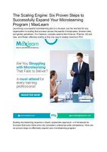 The Scaling Engine  Six Proven Steps to Successfully Expand Your Microlearning Program   MaxLearn