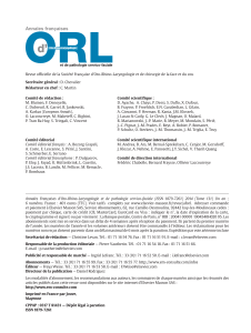 Annales ORL : Revue Française d'Oto-Rhino-Laryngologie