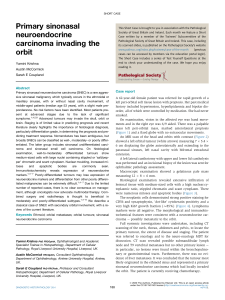 Sinonasal Neuroendocrine Carcinoma: A Short Case Study