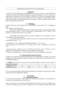 Détermination de la dureté de l'eau par titrage EDTA - TP Chimie