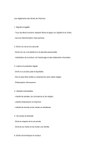 Les Règlements des Droits de l'Homme : Dignité, Justice, Libertés