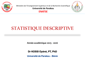 Statistique Descriptive : Cours Universitaire
