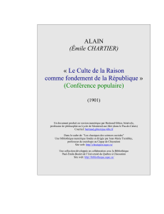Alain : Le Culte de la Raison et la République (1901)