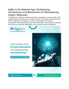 Connectivism & Behaviorism in Microlearning