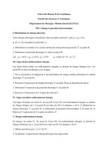 TD2 Électricité P123: Champ & Potentiel Électrostatique - Université Hassan II