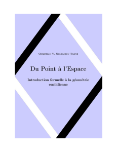 G&eacute;om&eacute;trie euclidienne: Du Point &agrave; l'Espace