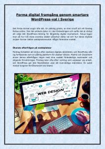 WordPress-val i Sverige: Digital framg&aring;ng i Malm&ouml; & Stockholm