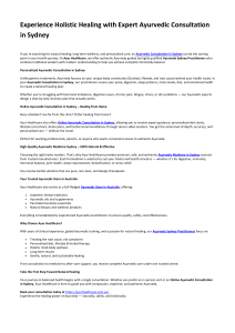 Experience Holistic Healing with Expert Ayurvedic Consultation in Sydney