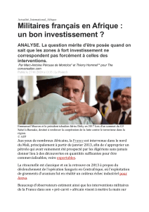 Militaires français en Afrique : un bon investissement ? Analyse