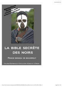La Bible Secrète des Noirs - Ésotérisme & Occultisme par Prince Birinda
