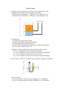 Devoir Pression: Exercices d'Hydrostatique