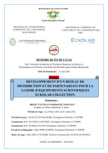 Thèse Réseau Distribution ECKOLAB - Chimie Industrielle