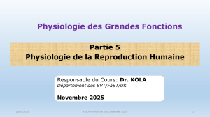 Physiologie de la Reproduction Humaine - Cours Universitaire