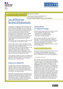 3 Les differentes formes d evaluations