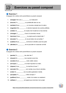 Exercices au Passé Composé: Grammaire Française