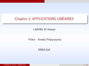 Applications Lin&eacute;aires : Cours et Exemples