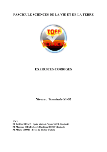 Exercices Corrig&eacute;s: Syst&egrave;me Nerveux - Terminale S1-S2