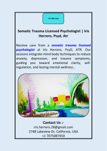 Somatic Trauma Licensed Psychologist Iris Herrero Psyd Atr