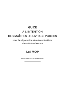Guide n&eacute;gociation r&eacute;mun&eacute;rations ma&icirc;trise d'&oelig;uvre publics Loi MOP