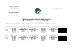 Emploi du temps L3 Droit Privé S5 2025-2026 