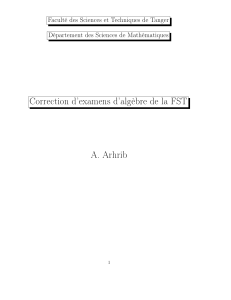 Chap1  Correction d’examens d’algèbre de la FST