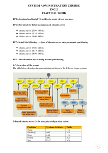 Installation Ubuntu Server: VirtualBox & Partitionnement TP Administration