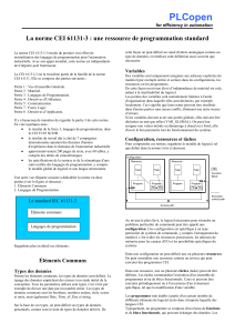 NORME CEI 61131-3 Ressource de programmation standard