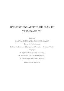 Applications Affines du Plan en Terminale C : Cours, Exercices et P&eacute;dagogie