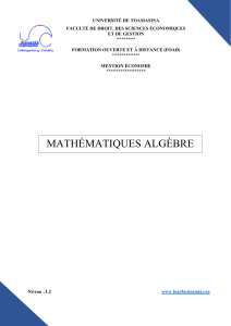 Matem&aacute;ticas &Aacute;lgebra L2 - Universidad de Toamasina | FOAD Econom&iacute;a