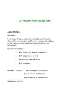 Le 1er lever du malade ou op&eacute;r&eacute; : Th&eacute;orie, types et avantages