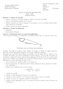 Examen M&eacute;canique des Fluides R&eacute;els - Universit&eacute; Moulay Isma&iuml;l S5