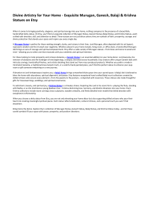 Divine Artistry for Your Home - Exquisite Murugan, Ganesh, Balaji & Krishna Statues on Etsy