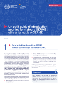 Guide e-GERME : Outils d'apprentissage &agrave; distance pour formateurs