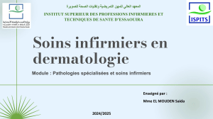 Soins infirmiers en dermatologie