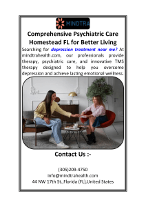 Complete Mental Health Services Homestead for All Ages