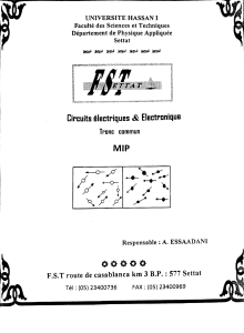 TP Circuits &eacute;lectriques & &Eacute;lectronique