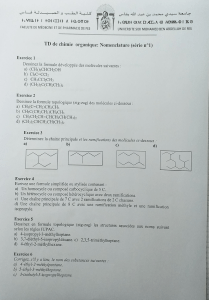 Correction de TD de chimie organique (Pr.Lahrichi)