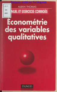 Econom&eacute;trie des Variables Qualitatives