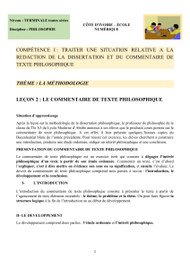 Tle Philo L2 Le commentataire de texte philosophique