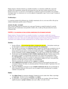 La Conscience et la Connaissance de Soi : Perspectives Philosophiques