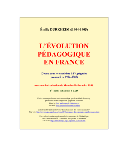 Durkheim: L'&Eacute;volution P&eacute;dagogique en France - Histoire de l'Enseignement