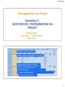 Semaine 3 Gestion de lint&eacute;gration du projet - Res