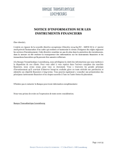 Notice sur les Instruments Financiers - Banque Transatlantique Luxembourg