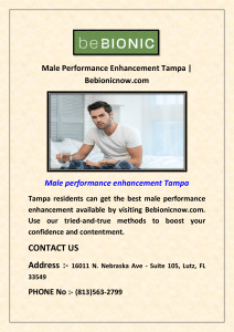 Male Performance Enhancement Tampa  Bebionicnow.com