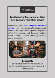 Top Choice For Entrepreneurs With Best Company Formation Service