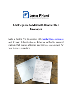 Add Elegance to Mail with Handwritten Envelopes