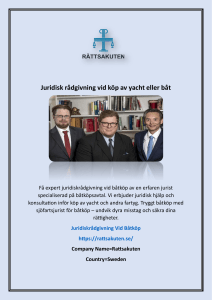 Juridisk r&aring;dgivning vid k&ouml;p av yacht eller b&aring;t