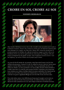 CROIRE EN SOI, CROIRE AU SOI - NOOSHIN MEHRABANI